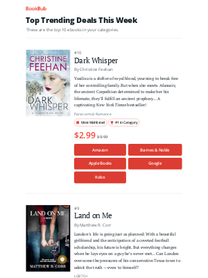 BookBub - Top 10 ebook deals for you this week