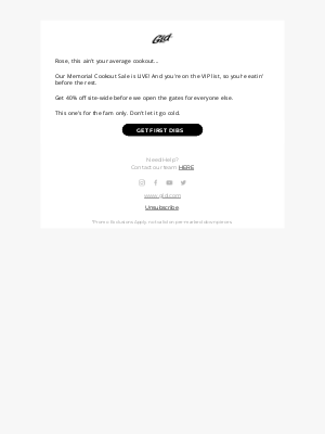 The GLD Shop - You're invited to the Cookout 📩