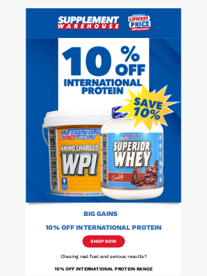 Supplement Warehouse (Australia) - 10% Off 👉 International Protein