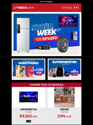 Extra (Brazil) - Cyber Week Extra: ofertas que não param! 🎉