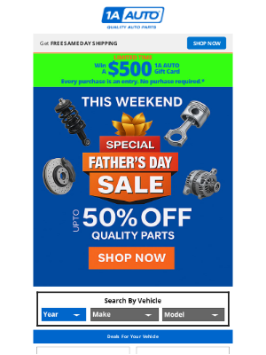 1A Auto Parts - 😍 You're Getting Up to 50% Off Today