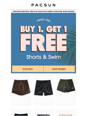 PacSun - ☀️'s Out, Buy 1, Get 1 FREE Is On 😎