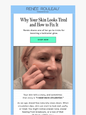 Renee Rouleau Skin Care - Dull, tired skin? Try this quick esthetician tip.