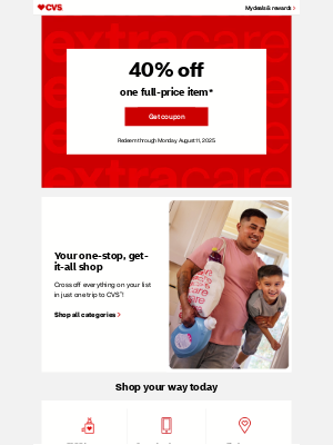 CVS Pharmacy - Come Back... Enjoy 40% Off Your Faves!