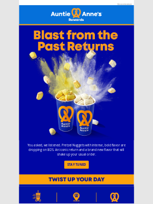 Auntie Anne's - A Flavor You Love Returning Soon! 🤩🔥🥨