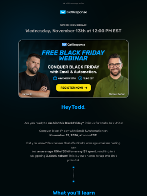 GetResponse - 🎥 [Webinar] Conquer Black Friday with Email & Automation