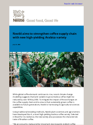 Nestle - Nestlé aims to strengthen coffee supply chain with new high-yielding Arabica variety