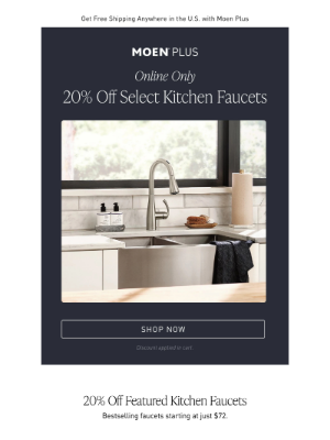 20% Off a New Faucet for the New Year 