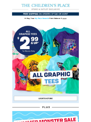 The Children's Place - In *Your* Store: $2.99+ Graphic Tees!! 🛍