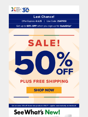 Stop Aging Now - Last chance to get your 50% OFF with FREE shipping