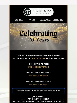 Skin Spa New York - ✨DON'T MISS OUT! OUR 20TH ANNIVERSARY SALE ENDS SOON!