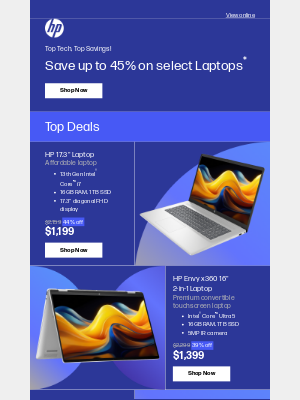 HP (Australia) - HP Tech Deals - Up to 45% Off Select Laptops*