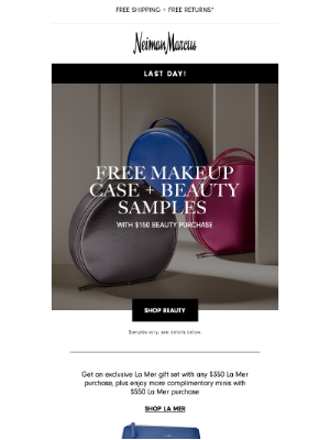 Neiman Marcus - Last chance: Free makeup case + beauty samples