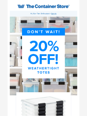 The Container Store - ENDS SOON! 20% OFF Ultimate Storage That Lasts
