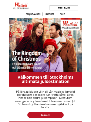 Westfield Mall of Scandinavia (Scandinavia) - Juläventyren fortsätter i helgen i The Kingdom of Christmas🎅