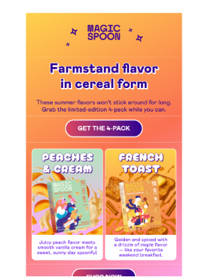 Magic Spoon - Peaches dipped in cream… Toast drizzled in syrup… 🤤