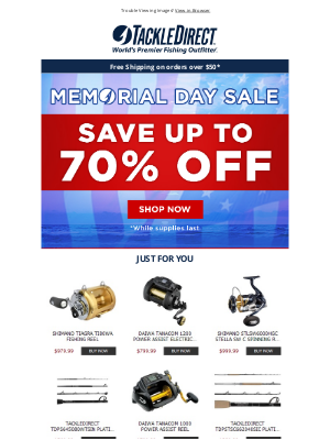 TackleDirect - MDW Deals - up to 70% OFF!
