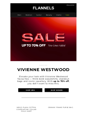Flannels Fashion (United Kingdom) - Up to 70% off Vivienne Westwood