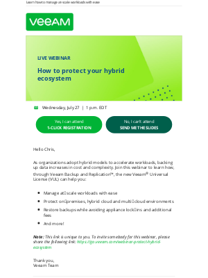 Veeam Software - Protect your hybrid ecosystem