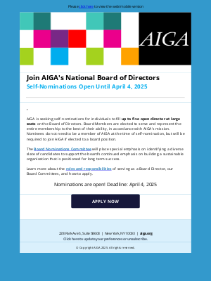 AIGA - Self-Nominate for the 2025 AIGA Board of Directors