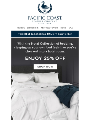 Pacific Coast Bedding - Upgrade to Hotel-Level Luxury Now 25% Off!