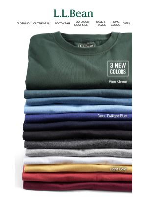 L.L.Bean - Shrink-Free Cotton Tees in the Best New Colors