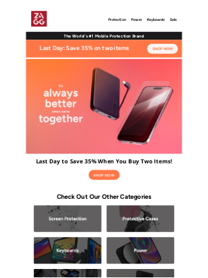 ZAGG - Last Day to Save 35%!