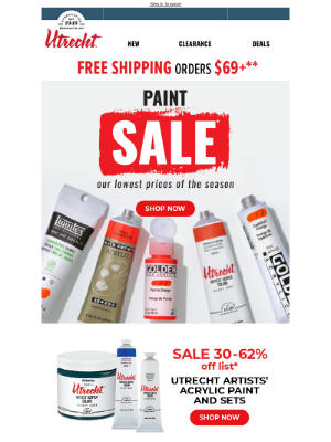 Utrecht Art Supplies - The Paint Sale You've Been Waiting For…