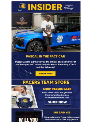 Indiana Pacers - Go behind the scenes with Pascal Siakam at the Brickyard 400!