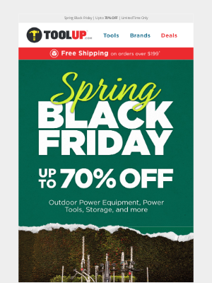 Toolup - 🛠️ Spring Black Friday is Here – Up to 70% Off Outdoor Tools, Storage & More!
