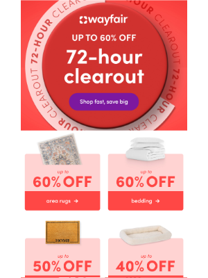 Wayfair - 📣 CLEAROUT 📣 Less than 72 HOURS 👉