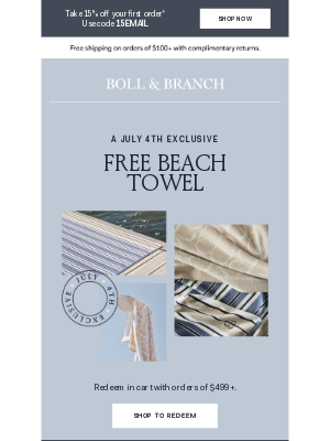 Boll & Branch - Last call: claim your free gift  