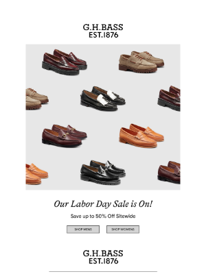 G.H. Bass & Co. - Labor Day Sale: Up to 50% Off