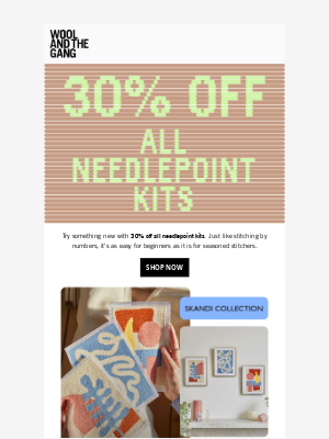 Wool and the Gang - 30% Off Needlepoint Kits