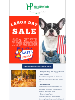HealthyPets - ⏰ Last Chance! 20% Off Ends Tonight