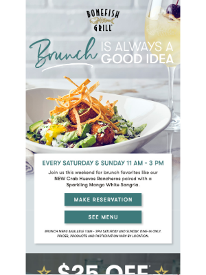 Bonefish Grill - Let’s Brunch This Weekend 🍾