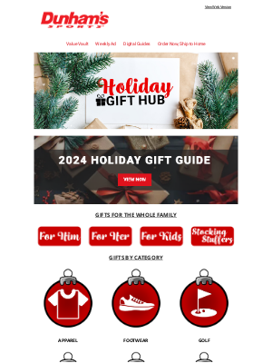 Dunham's Sports - Holiday Gift Hub: Easily Find the Perfect Gift