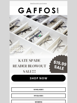 Gaffos - Stop Squinting, Start Saving – Kate Spade Readers for $19.99!