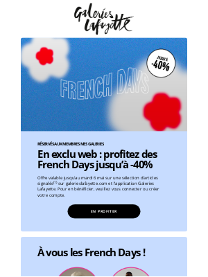 Galeries Lafayette (France) - 📢​ French Days : jusqu’à -40% en exclusivité web