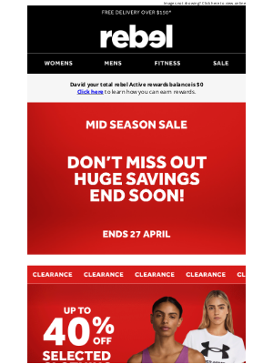 Rebel Sports (Australia) - LAST CHANCE⌛Up to 50% off selected footwear!