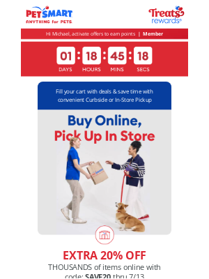PetSmart - Order online, save an EXTRA 20% OFF & pick up today! 🚗