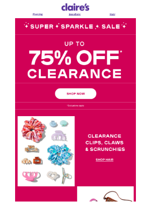 Claire's - ICYMI: Up To 75% OFF Clearance ✨