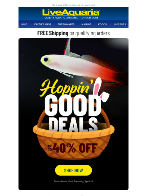 LiveAquaria - Hunt this Easter for deals up to 40% off
