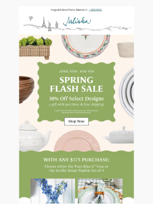 Juliska - Spring Flash Sale Starts Now!