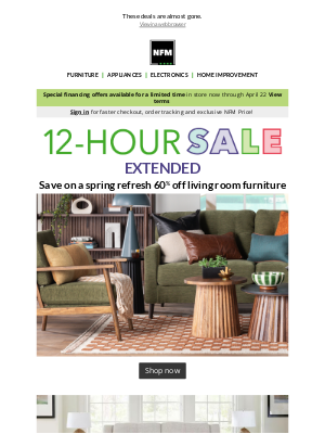 Nebraska Furniture Mart - Score extended Easter savings while you still can!