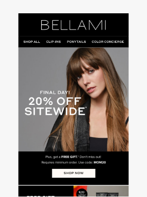 BELLAMI Hair - Final Hours: 20% Off + $210 Free Gift 🎁