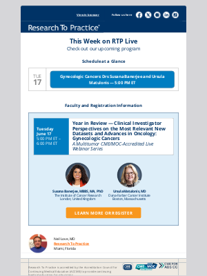 Research To Practice - This Week on RTP Live: Check out our upcoming program