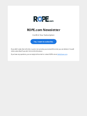 ROPE - Confirm Your Subscription