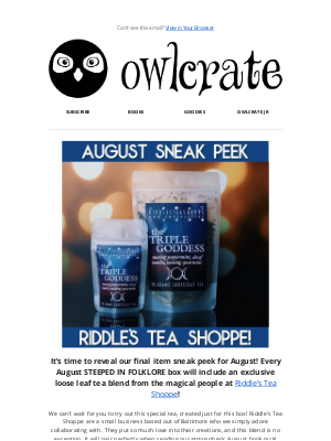 Owl Crate - Our Final August SNEAK PEEK!