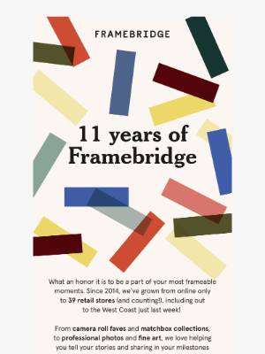 Framebridge - We’re 11!